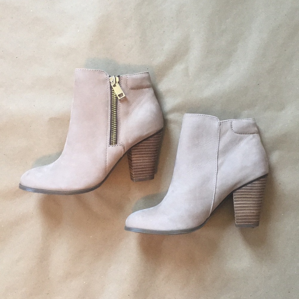 ALDO suede ankle boots with stacked wood heel